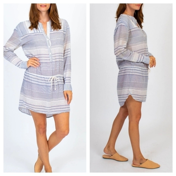 Xirena "Sorento" Striped Drawstring Tunic Dress - Picture 1 of 11